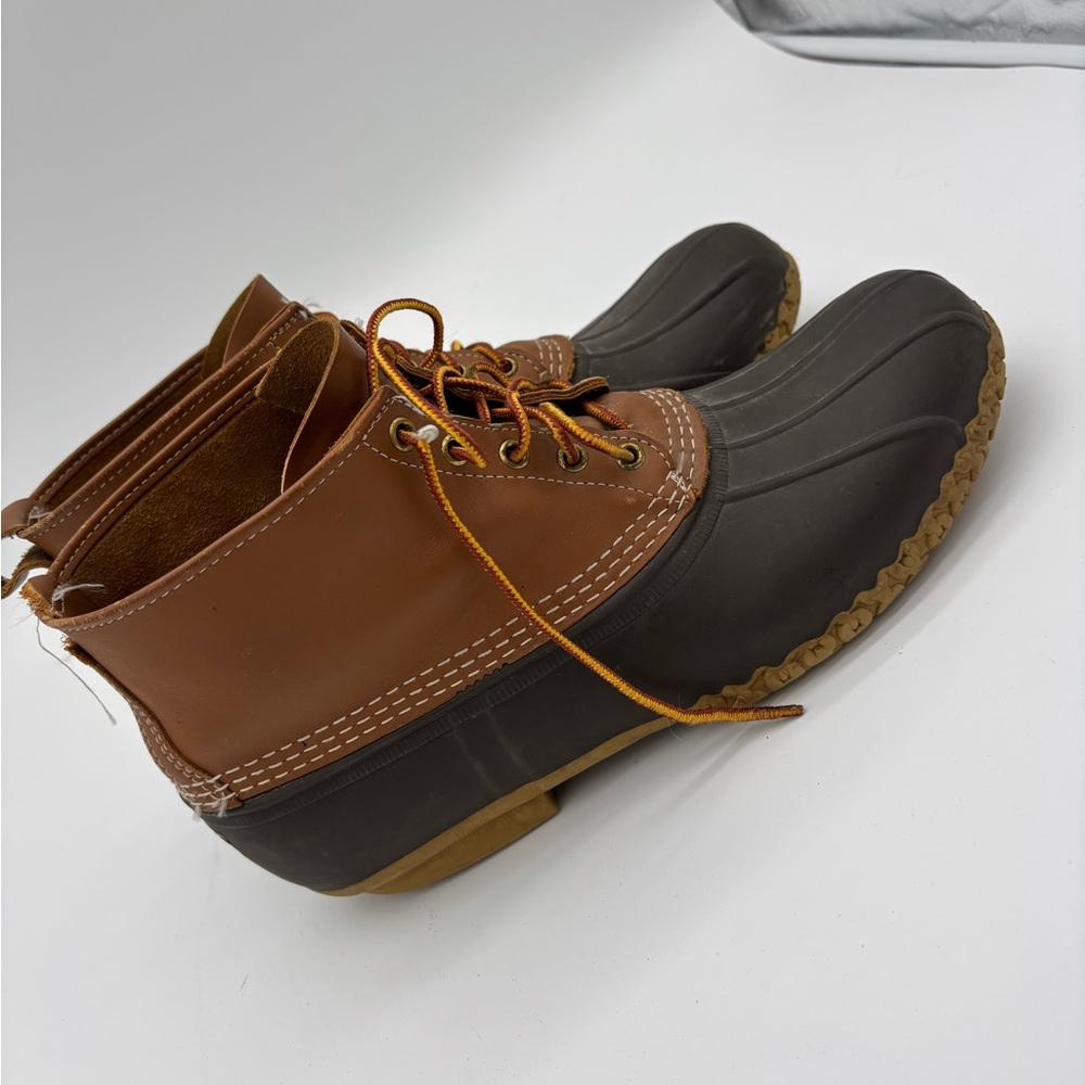 L.L. Bean Boots Mens ‎ Waterproof Leather Duck Lace-Up Rain Sz 10